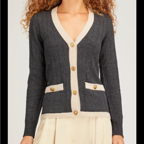 Nili Lotan grey cashmere wool cardigan - Picture 7 of 7